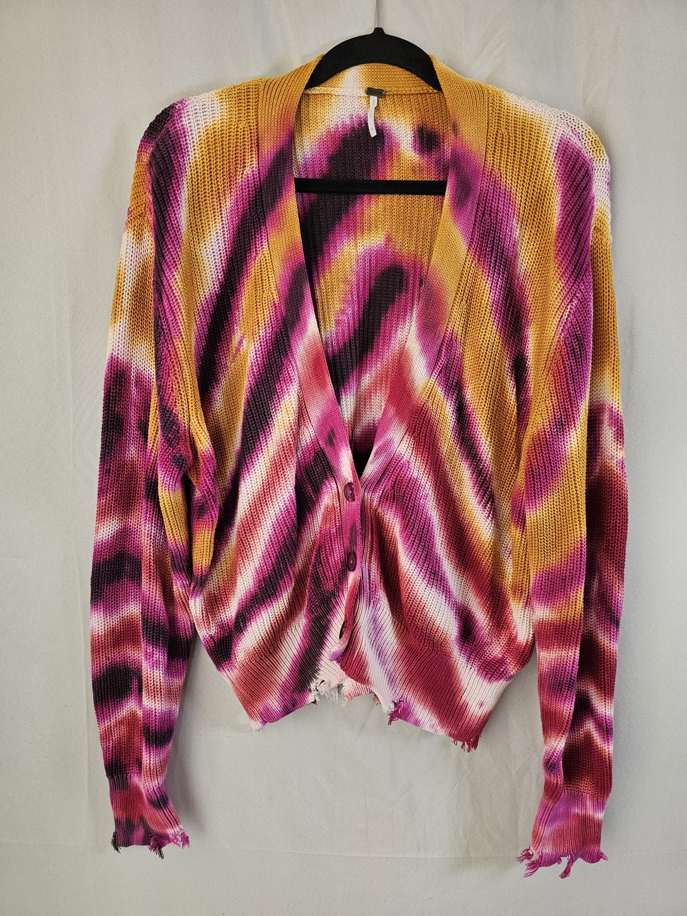 Young Fabulous Broke YFB women Oversized Destructed Cardigan Sweater size Medium